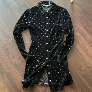 Zara velvet dress mini dress with rhinestones XS